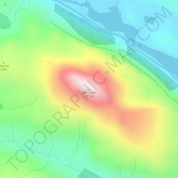 Ben Stack topographic map, elevation, terrain