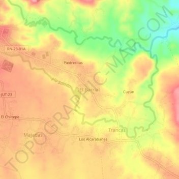 El Barrial topographic map, elevation, terrain