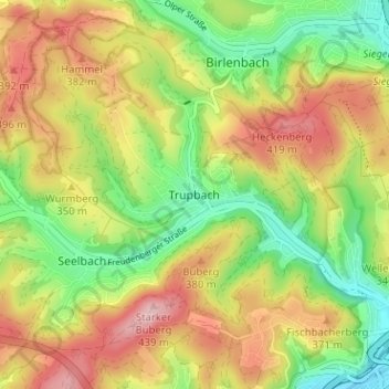 Trupbach topographic map, elevation, terrain