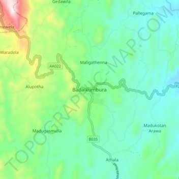 Badalkumbura topographic map, elevation, terrain