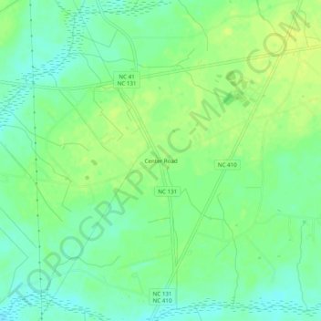 Center Road topographic map, elevation, terrain