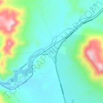Rungue topographic map, elevation, terrain