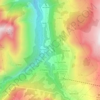 Villarbon topographic map, elevation, terrain