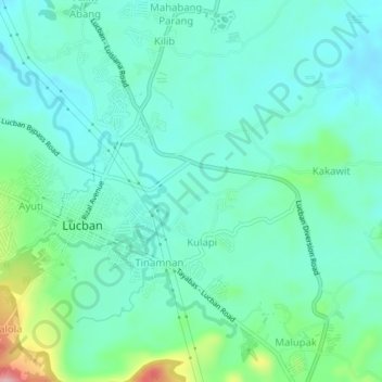 Kulapi topographic map, elevation, terrain