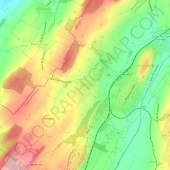 Billens topographic map, elevation, terrain