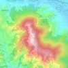 Panorama of Banepa Valley & Himalaya Mountains topographic map, elevation, terrain