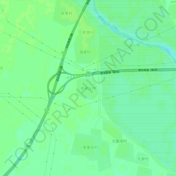 杨家庄村 topographic map, elevation, terrain