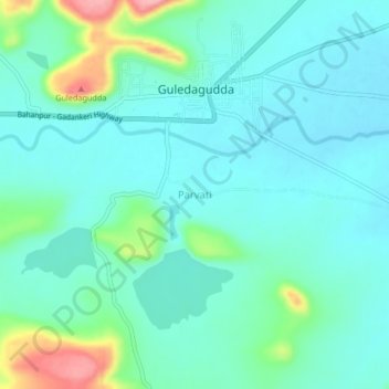 Parvati topographic map, elevation, terrain