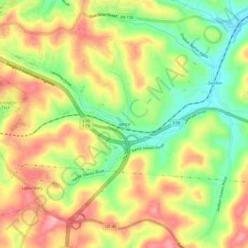 Vance topographic map, elevation, terrain