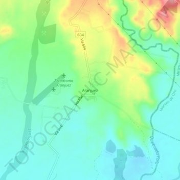 Aranjuez topographic map, elevation, terrain