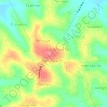 Nakifuma topographic map, elevation, terrain