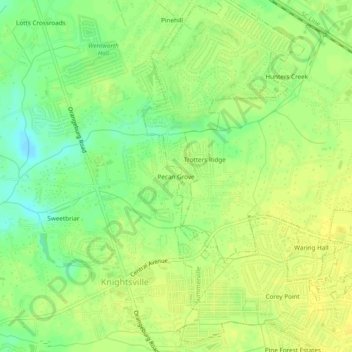Pecan Grove topographic map, elevation, terrain
