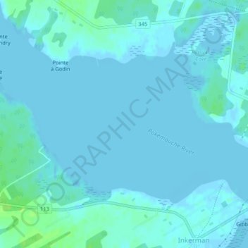 Lac Inkerman topographic map, elevation, terrain