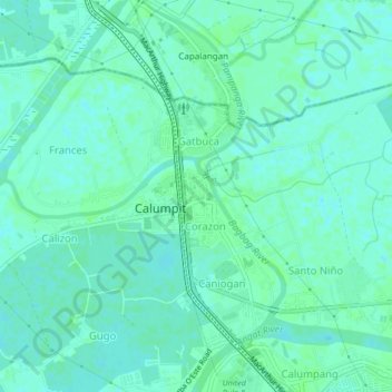 Poblacion topographic map, elevation, terrain