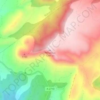 Peñaroya topographic map, elevation, terrain