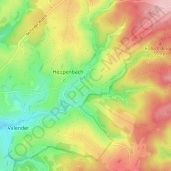 Halenfeld topographic map, elevation, terrain