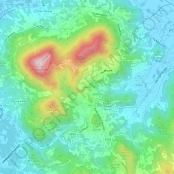 Ghetto topographic map, elevation, terrain