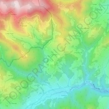Toissieu topographic map, elevation, terrain