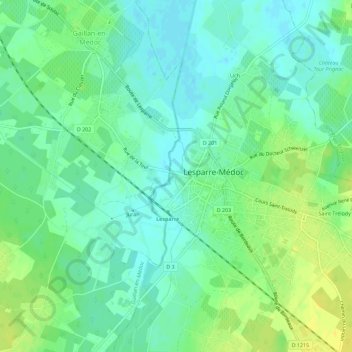 Eyran topographic map, elevation, terrain