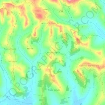 Cascine Napoli topographic map, elevation, terrain