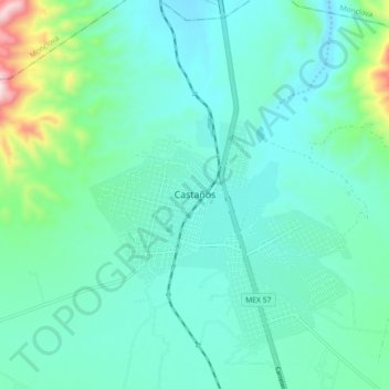 Castaños topographic map, elevation, terrain