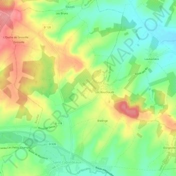 Cougoussac topographic map, elevation, terrain