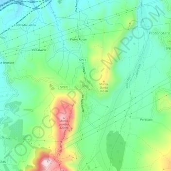 Rodì topographic map, elevation, terrain