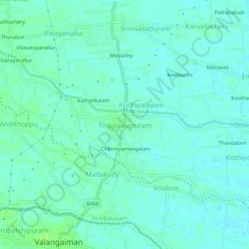 Thippirajapuram topographic map, elevation, terrain