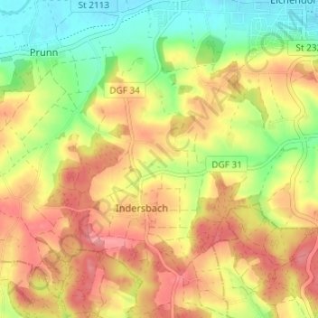 Muggenthal topographic map, elevation, terrain