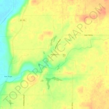 Hillsboro topographic map, elevation, terrain