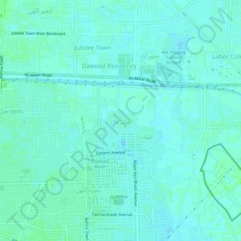 Bhatti Wal topographic map, elevation, terrain