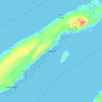 Flag Staff topographic map, elevation, terrain