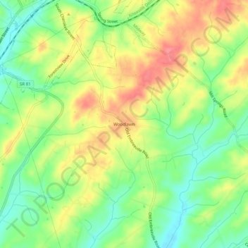 Woodlawn topographic map, elevation, terrain