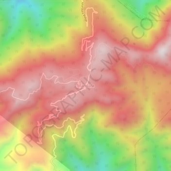 Mandala topographic map, elevation, terrain