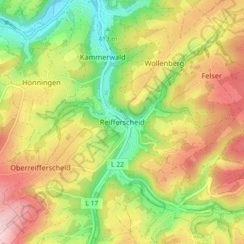 Reifferscheid topographic map, elevation, terrain