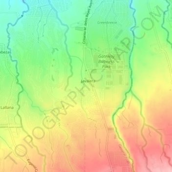 Javalera topographic map, elevation, terrain