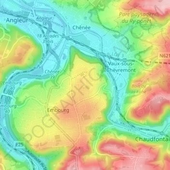 Mehagne topographic map, elevation, terrain