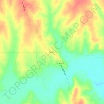 Cox City topographic map, elevation, terrain