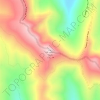 Vermilion Peak topographic map, elevation, terrain