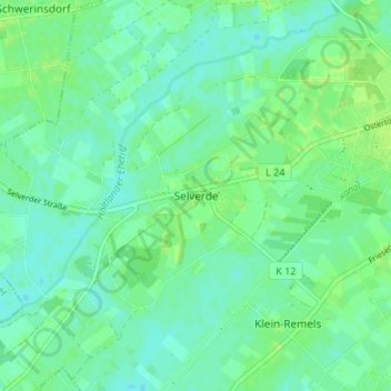 Selverde topographic map, elevation, terrain