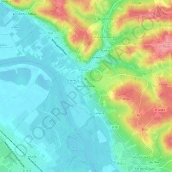 Grand Chemin topographic map, elevation, terrain
