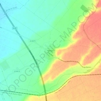 Reliegos topographic map, elevation, terrain