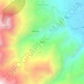 Taygeti topographic map, elevation, terrain