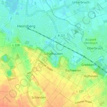 Schafhausen topographic map, elevation, terrain