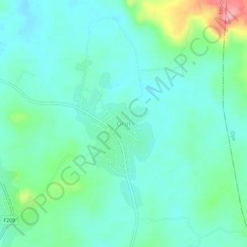 Orin topographic map, elevation, terrain