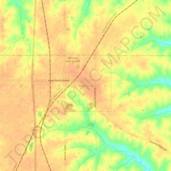 Moravia topographic map, elevation, terrain