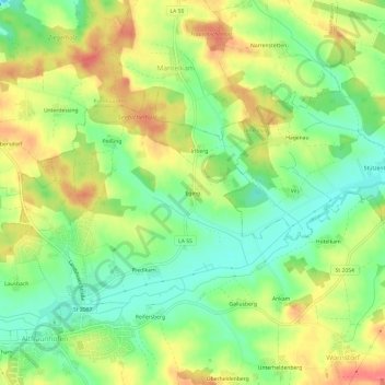 Eging topographic map, elevation, terrain