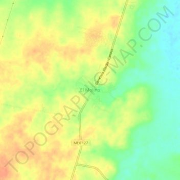 El Molino topographic map, elevation, terrain