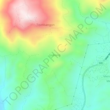 Lubong topographic map, elevation, terrain