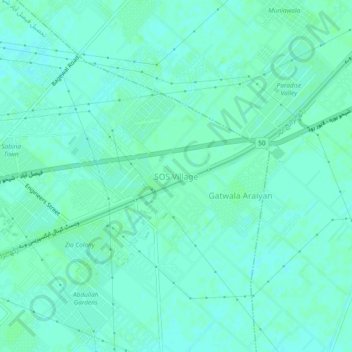 SOS Village topographic map, elevation, terrain